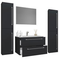 BADEZIMMER  in 147 cm  - Schwarz/Weiß, MODERN, Keramik/Holzwerkstoff (147cm) - MID.YOU