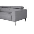 ECKSOFA in Feincord Grau  205/280 cm  - Schwarz/Grau, Design, Textil/Metall (205/280cm) - Xora
