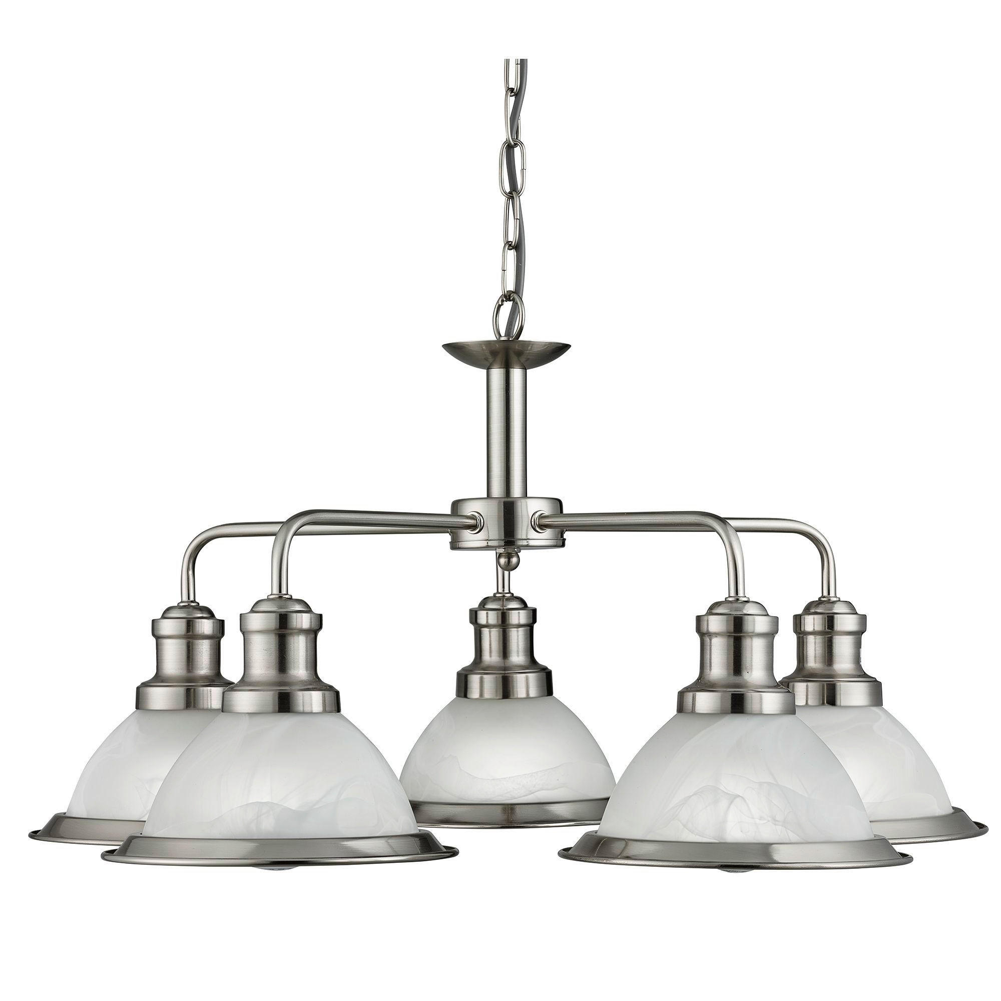 HÄNGLAMPA Bistro 63/88 cm  - vit/silver, Design, metall/glas (63/88cm)