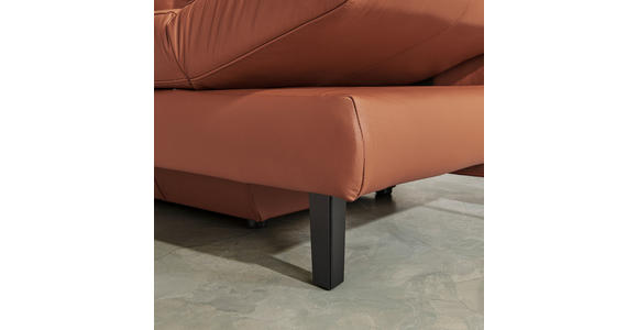 SCHLAFSOFA in Echtleder Braun  - Schwarz/Braun, Design, Leder/Metall (200/85/90cm) - Novel