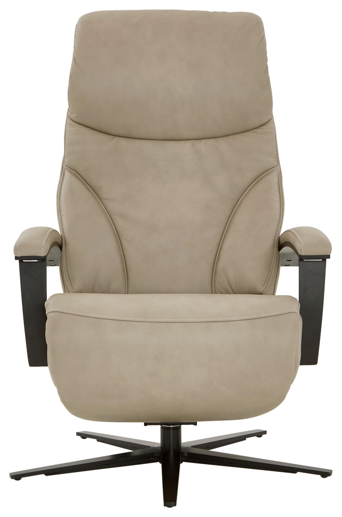 RELAXSESSEL in Leder Beige  - Beige/Schwarz, Design, Leder/Metall (75/106/88cm) - Dieter Knoll