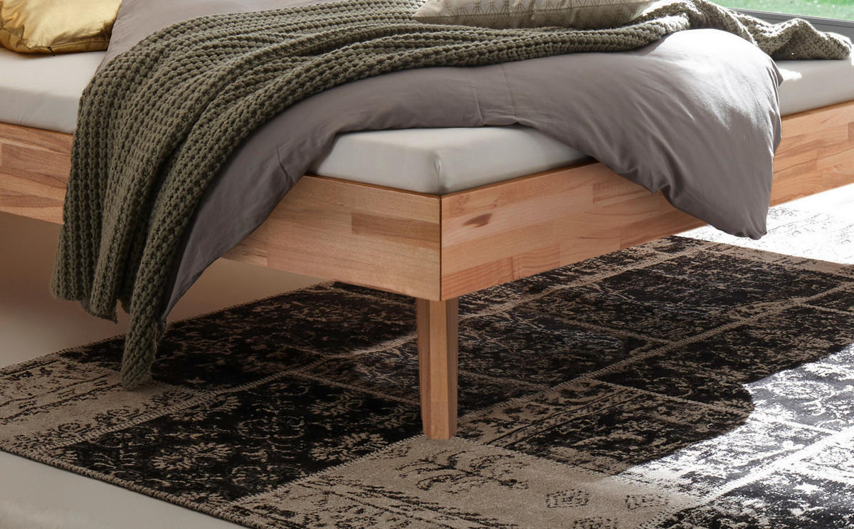 BETT 100/200 cm  in Kernbuche  - Buchefarben/Kernbuche, Design, Holz (100/200cm) - Hasena
