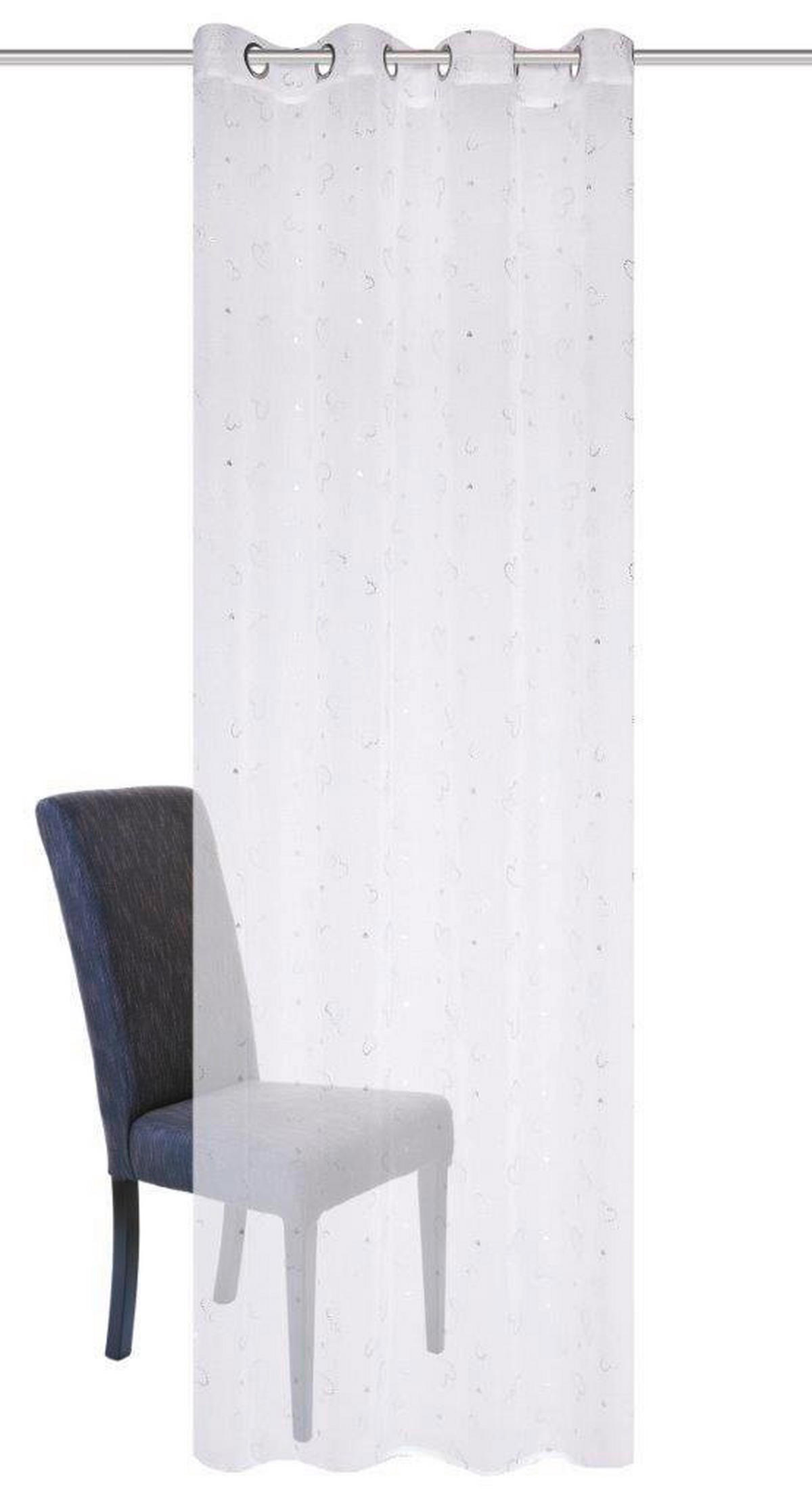 ÖSENVORHANG transparent  - Silberfarben, Basics, Textil (140/245cm) - Schmidt W. Gmbh