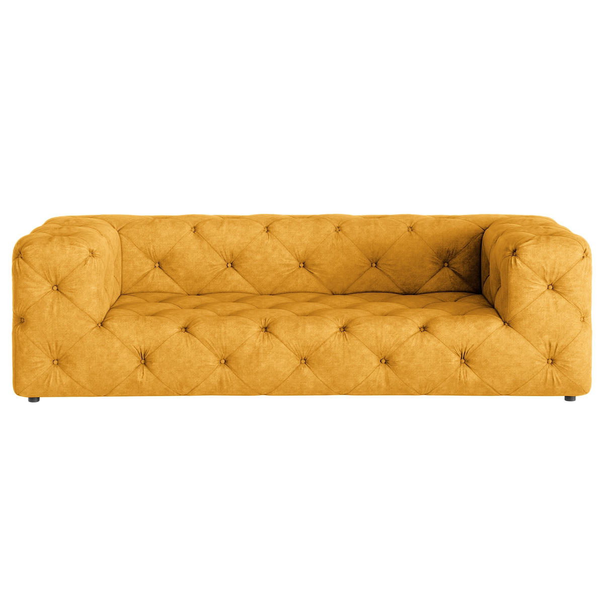 3-SITZER-SOFA Mikrofaser Senfgelb  - Senfgelb/Schwarz, Design, Kunststoff/Textil (230/71/100cm) - P & B