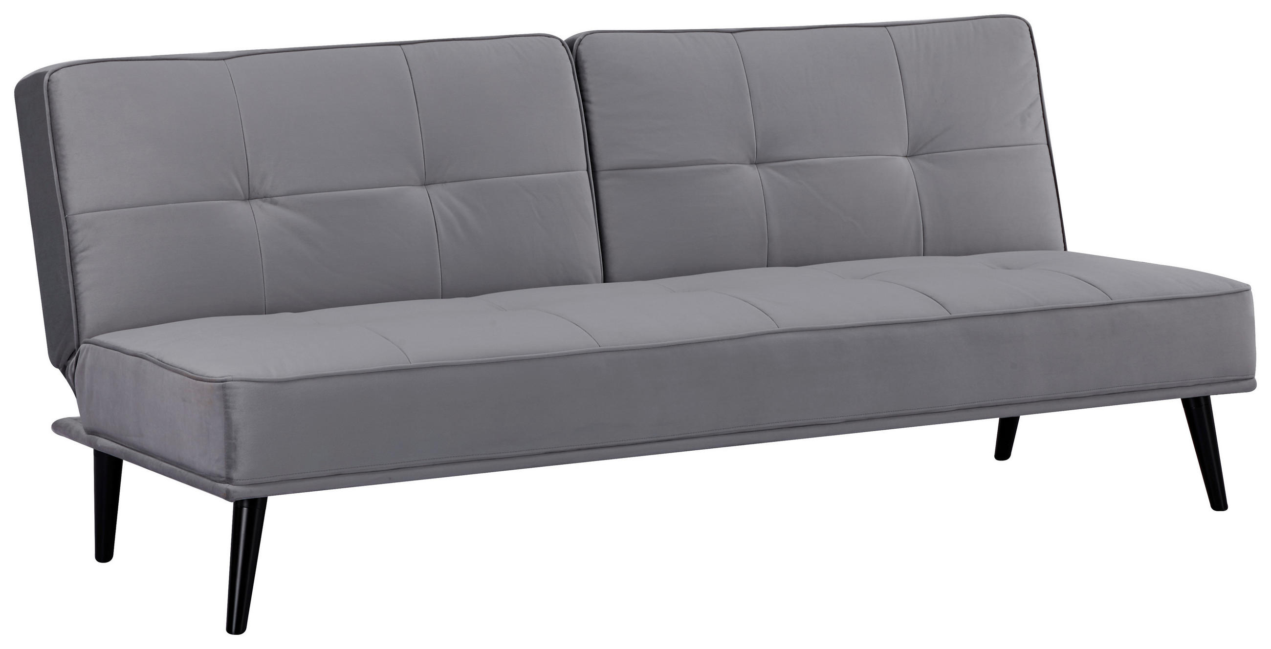SCHLAFSOFA in Samt Grau  - Schwarz/Grau, Design, Holz/Textil (191/81/81cm) - Ti'me