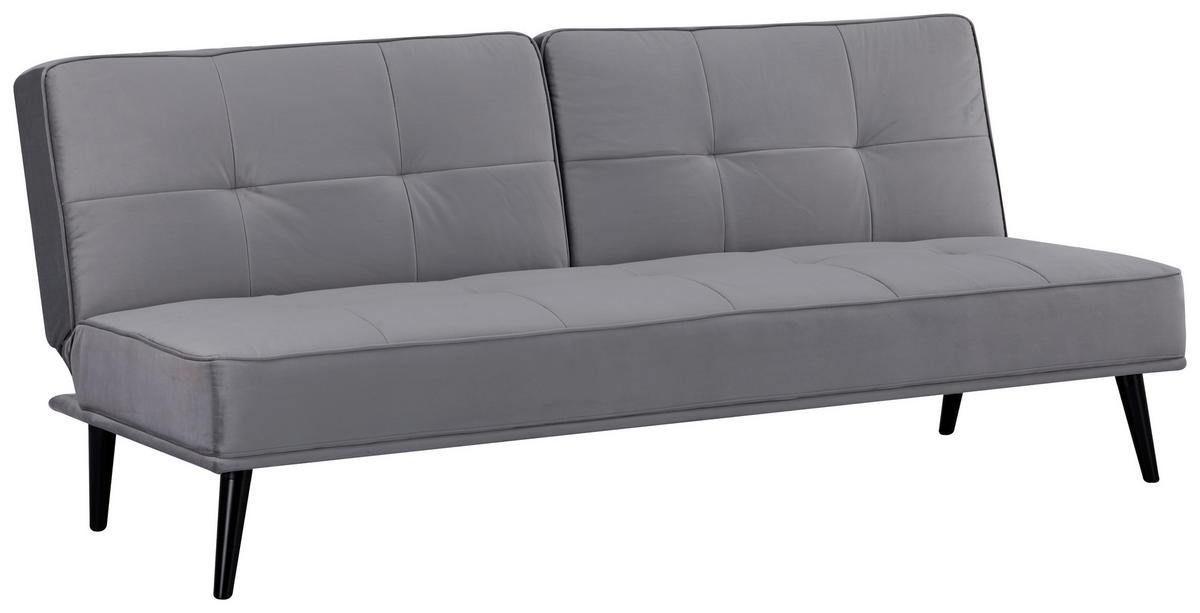 SCHLAFSOFA in Samt Grau  - Schwarz/Grau, Design, Holz/Textil (191/81/81cm) - Ti'me