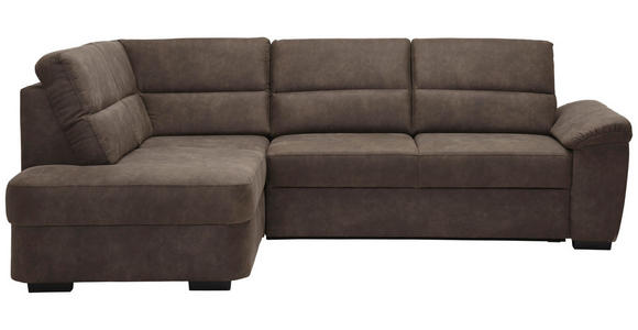 WOHNLANDSCHAFT Dunkelbraun Lederlook - Dunkelbraun, KONVENTIONELL, Kunststoff/Textil (193/251cm) - Cantus