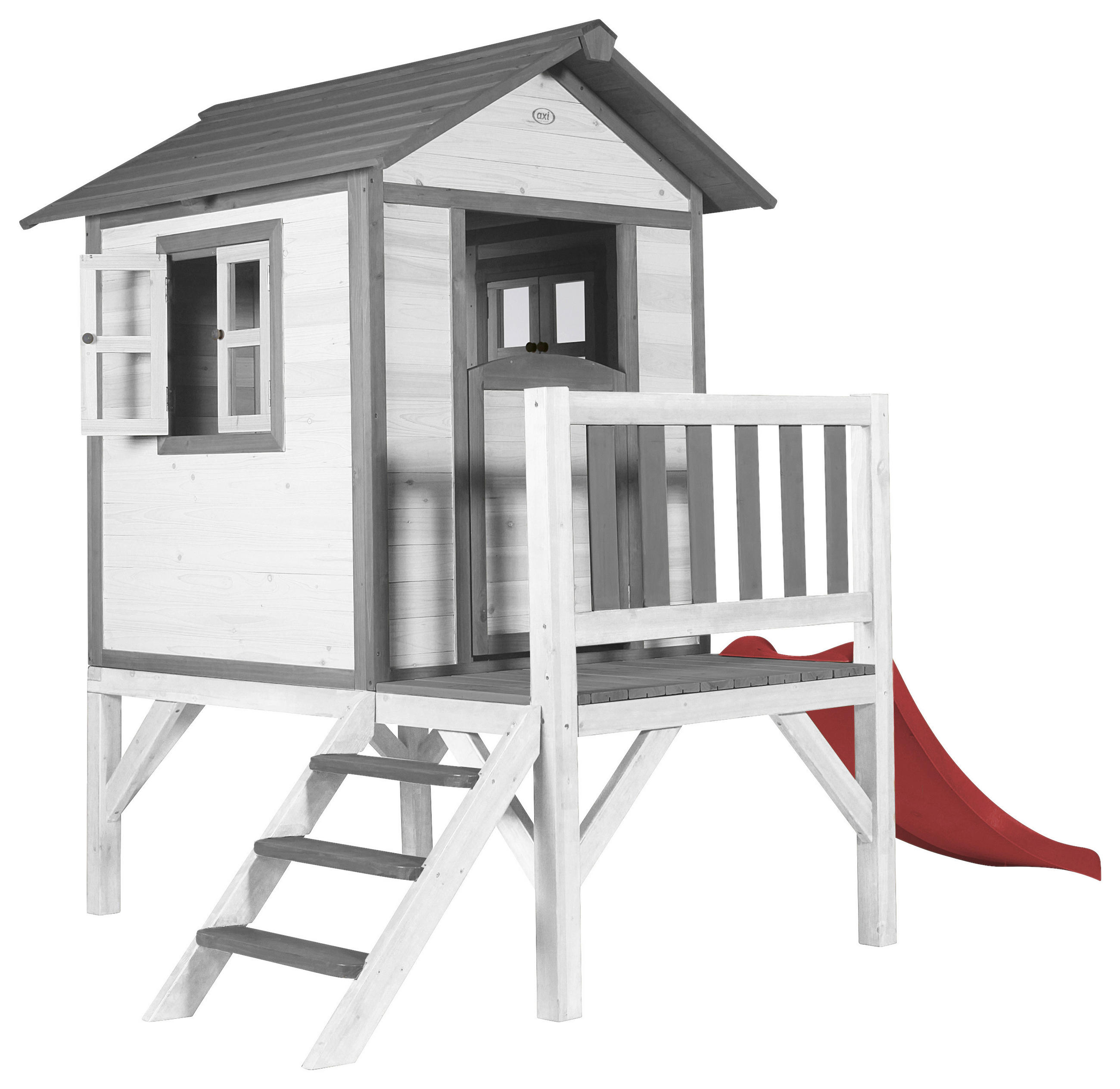 SPIELHAUS  - Rot/Weiß, KONVENTIONELL, Holz/Kunststoff (101/17/139cm) - Ambia Garden