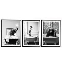 VÁSZONKÉP 45/60/2,5 cm  - fekete/fehér, Basics, faalapú anyag/textil (45/60/2,5cm)