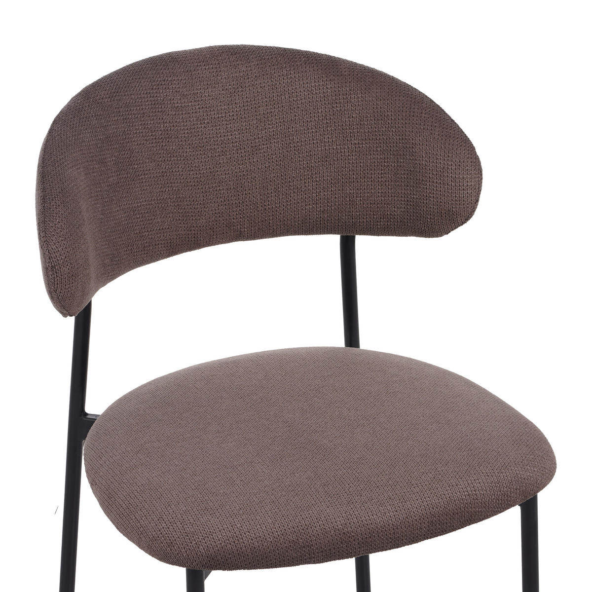 VIERFUßSTUHL - Schwarz/Braun, KONVENTIONELL, Textil/Metall (53/80/57cm) - MID.YOU