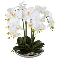 KUNSTPFLANZE Orchidee 41 cm  - Silberfarben/Weiß, Design, Keramik/Kunststoff (41cm) - P & B