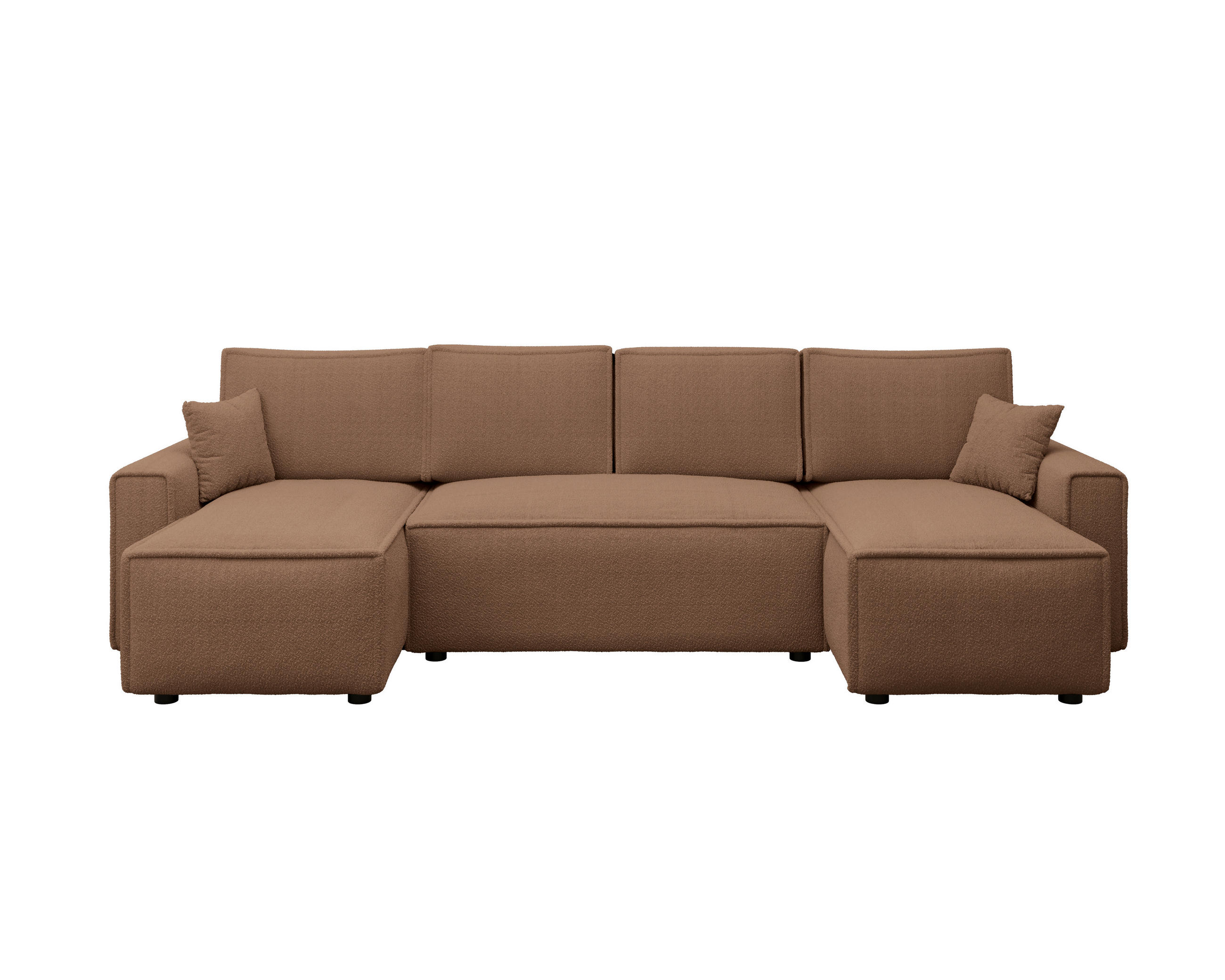 WOHNLANDSCHAFT Rostfarben Bouclé  - Rostfarben/Schwarz, MODERN, Kunststoff/Textil (140/305/140cm) - Carryhome