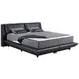 BOXBETT 180/200 cm,  in Schwarz, gepolstertes Kopfteil, Matratzen, Bettkasten, H3 + H4 = fest + sehr fest  - Schwarz, Design, Kunststoff/Textil (180/200cm) - Esposa