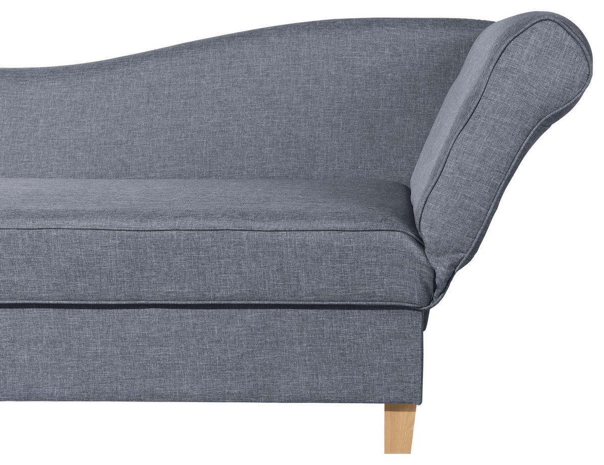 RÉCAMIERE Blau Flachgewebe  - Blau/Buchefarben, Design, Holz/Textil (190/88/82cm) - Max Winzer