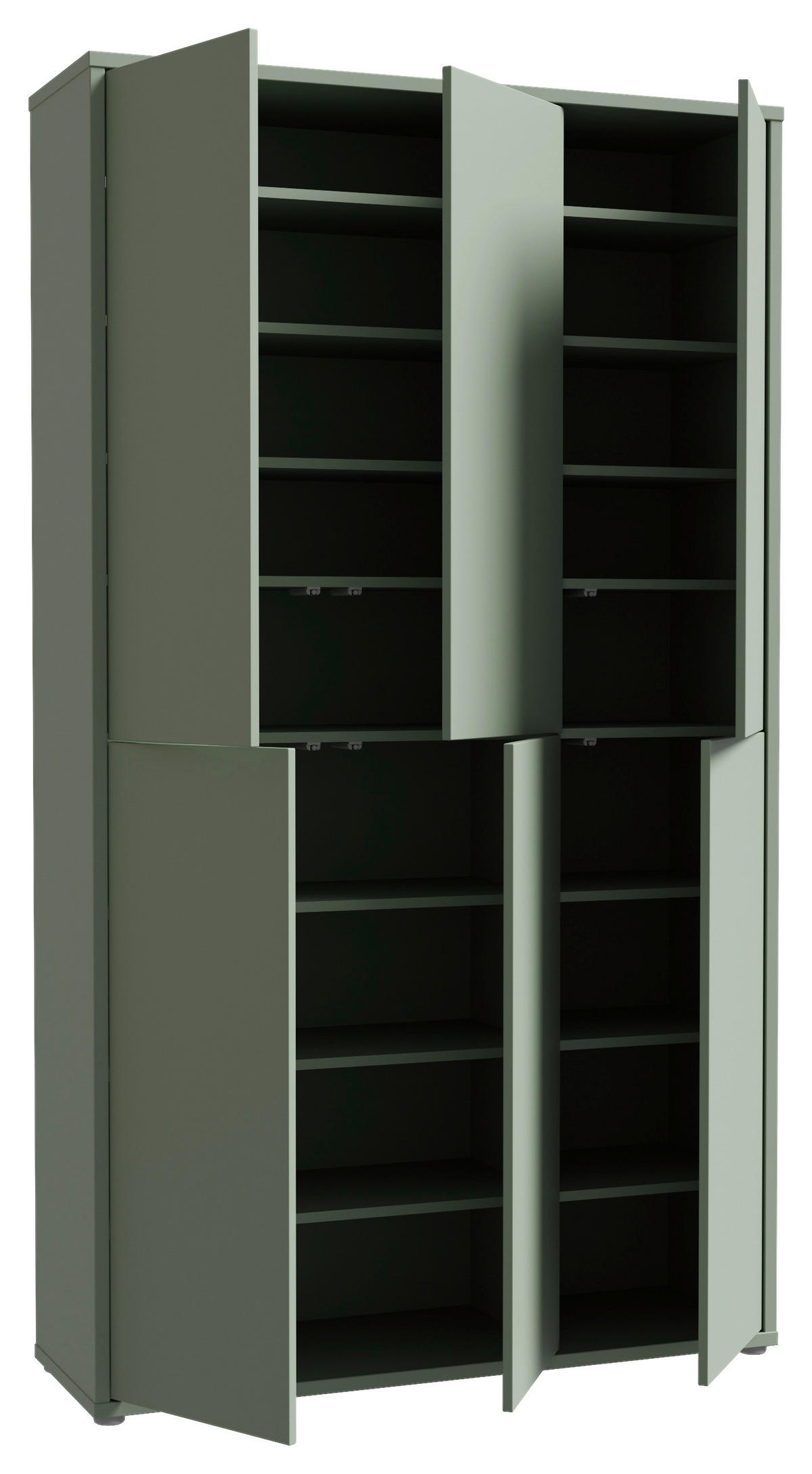 SCHUHSCHRANK Salbeigrün  - Salbeigrün/Grau, Basics, Holzwerkstoff/Kunststoff (110/192/35cm) - Xora