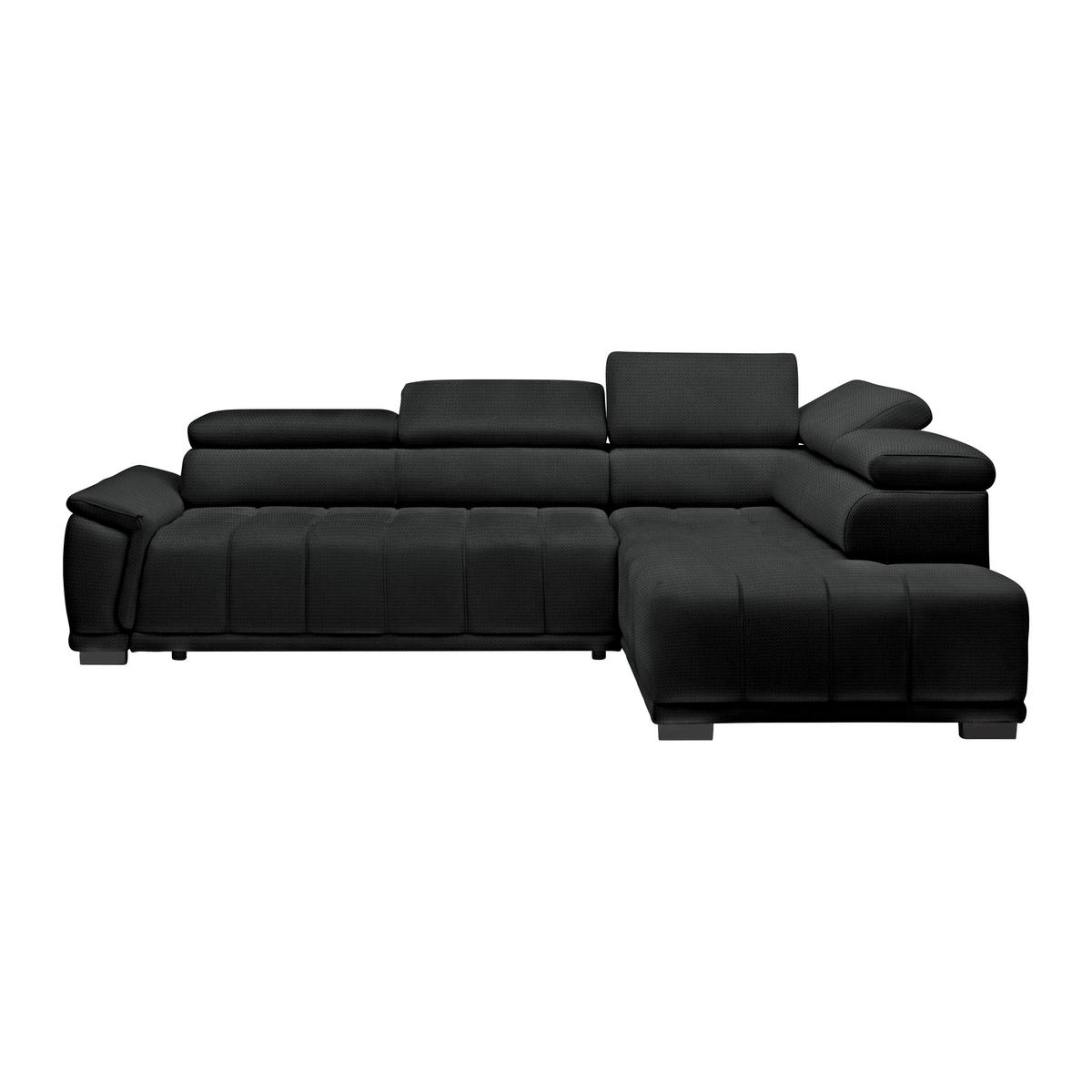 HÖRNSOFFA i chenille, vävt tyg antracit  - svart/antracit, Modern, textil/plast (283/106cm) - MID.YOU