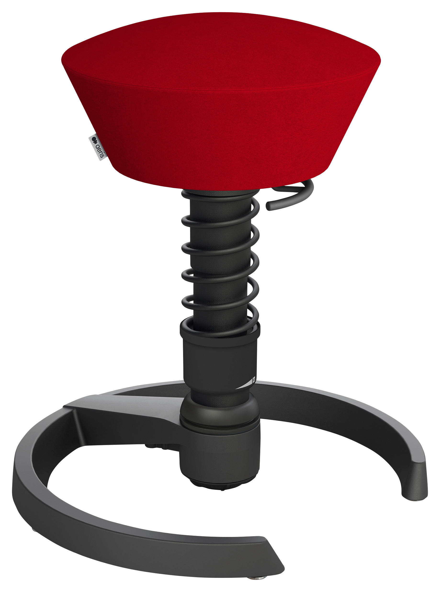 BÜROHOCKER Mikrofaser Rot, Schwarz  - Rot/Schwarz, Basics, Textil/Metall (55/45,66/55cm) - Aeris
