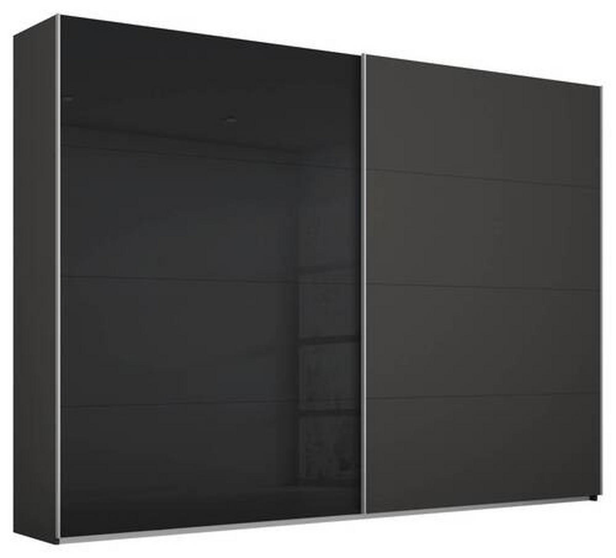 SCHWEBETÜRENSCHRANK 271/236/68 cm 2-türig Graphitfarben  - Alufarben/Graphitfarben, Design, Glas/Holzwerkstoff (271/236/68cm) - Xora