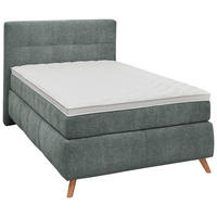 BOXSPRINGBETT 120/200 cm,  in Grün, H4 = sehr fest  - Alteiche/Grün, KONVENTIONELL, Holz/Textil (120/200cm) - Voleo