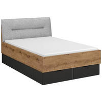 BETT 120/200 cm Graphitfarben, Grau, Eiche Artisan  - Graphitfarben/Eiche Artisan, Trend, Textil (120/200cm) - Stylife