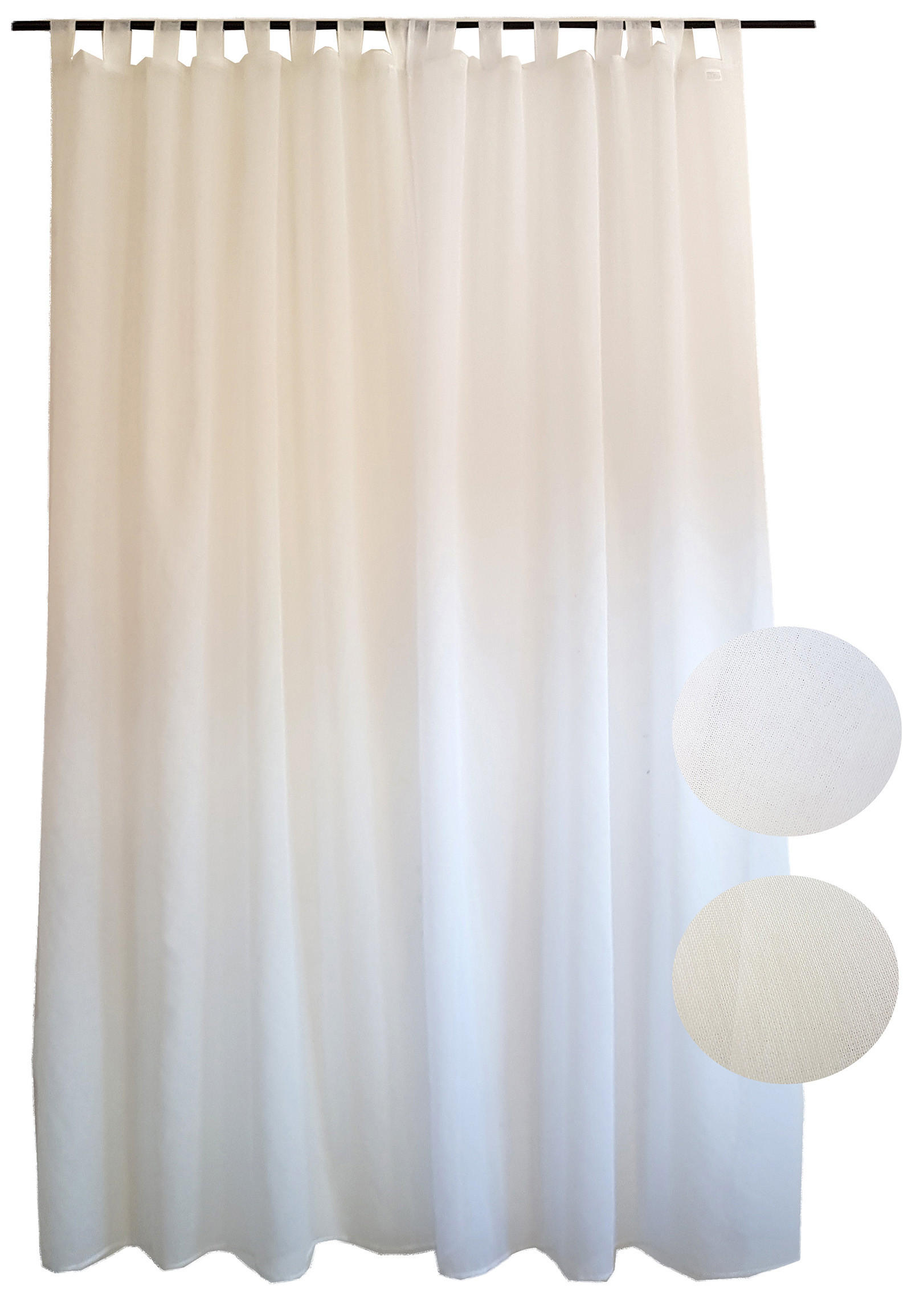 FÜLES FÜGGÖNY áttetsző  - fehér, Basics, textil (140/260cm)