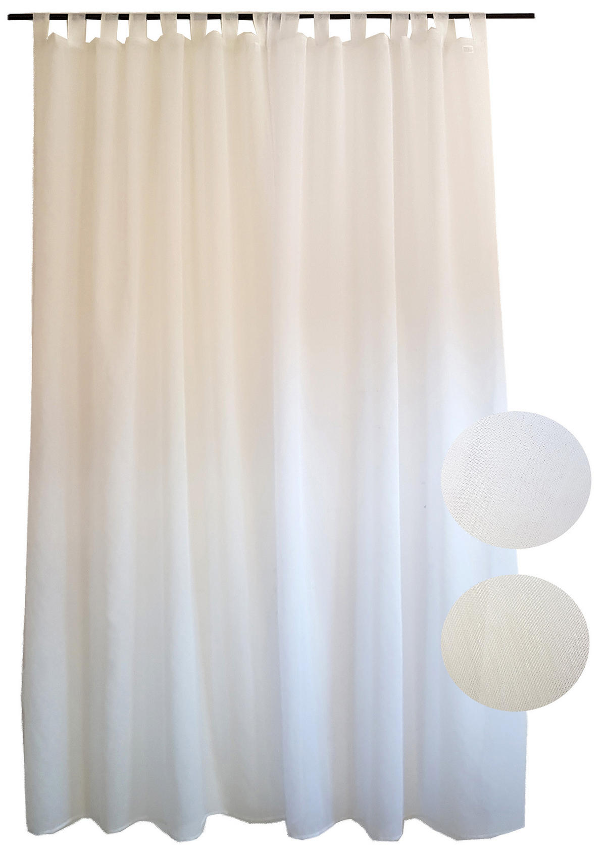 FÜLES FÜGGÖNY áttetsző  - fehér, Basics, textil (140/260cm)