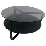 COUCHTISCH in Metall, Glas 80/80/44 cm  - Schwarz/Grau, Design, Glas/Metall (80/80/44cm) - Novel