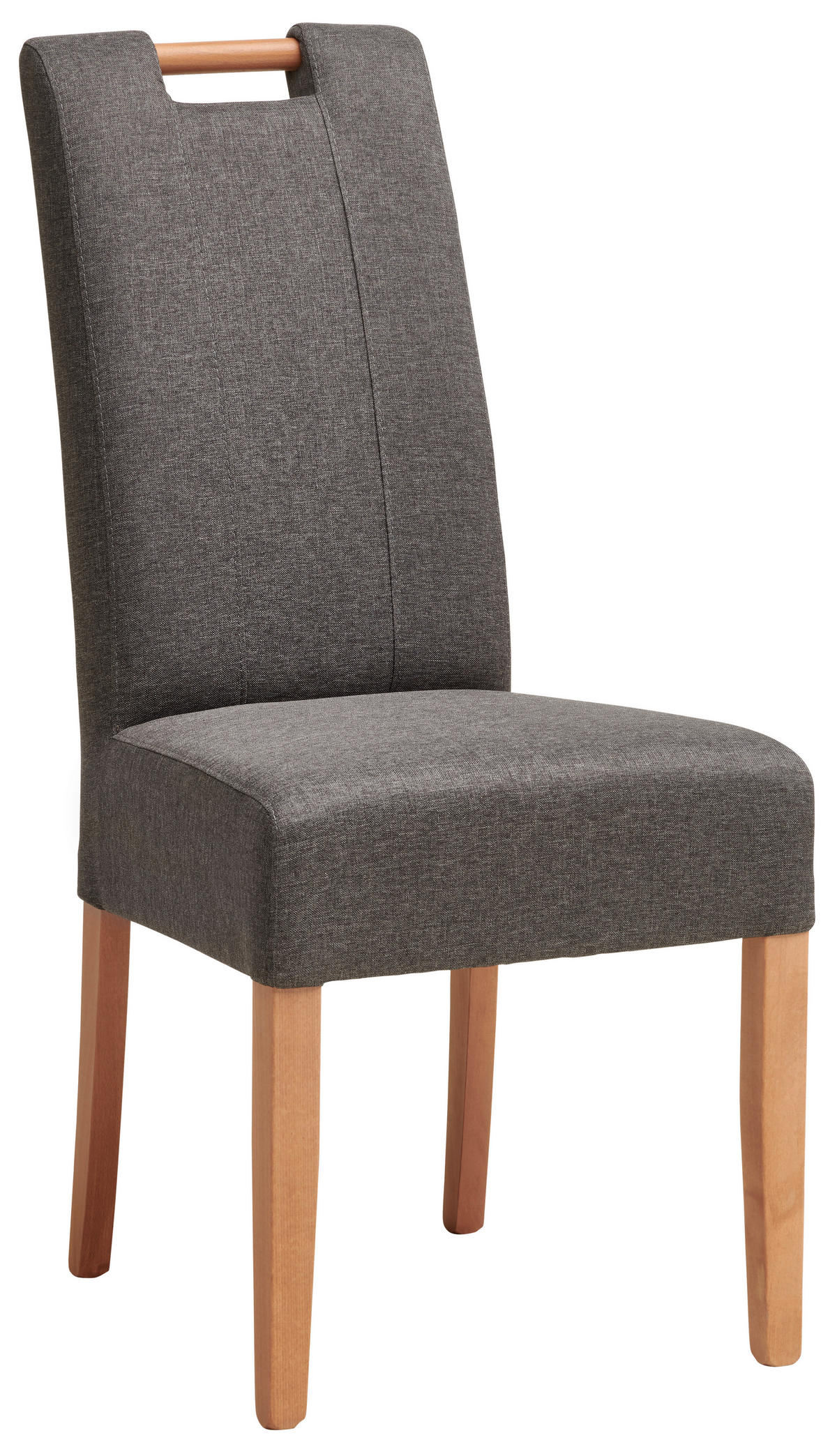 STUHL in Holz, Textil Grau  - Naturfarben/Grau, MODERN, Holz/Textil (46/101/62cm) - Livetastic