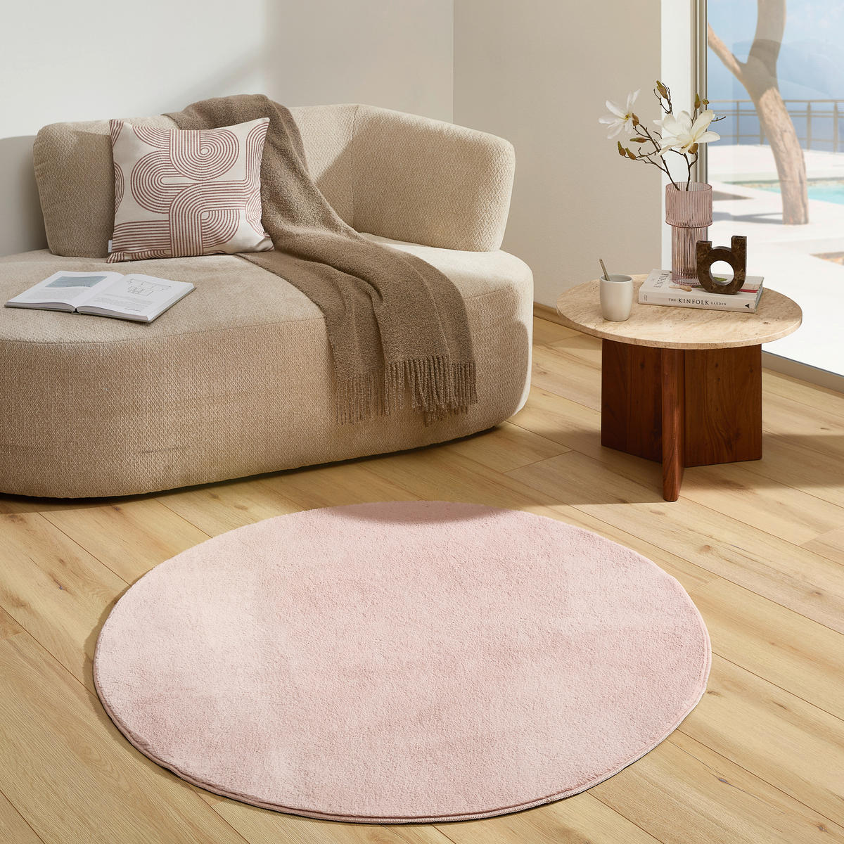 KOBEREC S VYSOKÝM VLASEM, 120 cm růžová - růžová, Basics, textil (120cm) - Novel