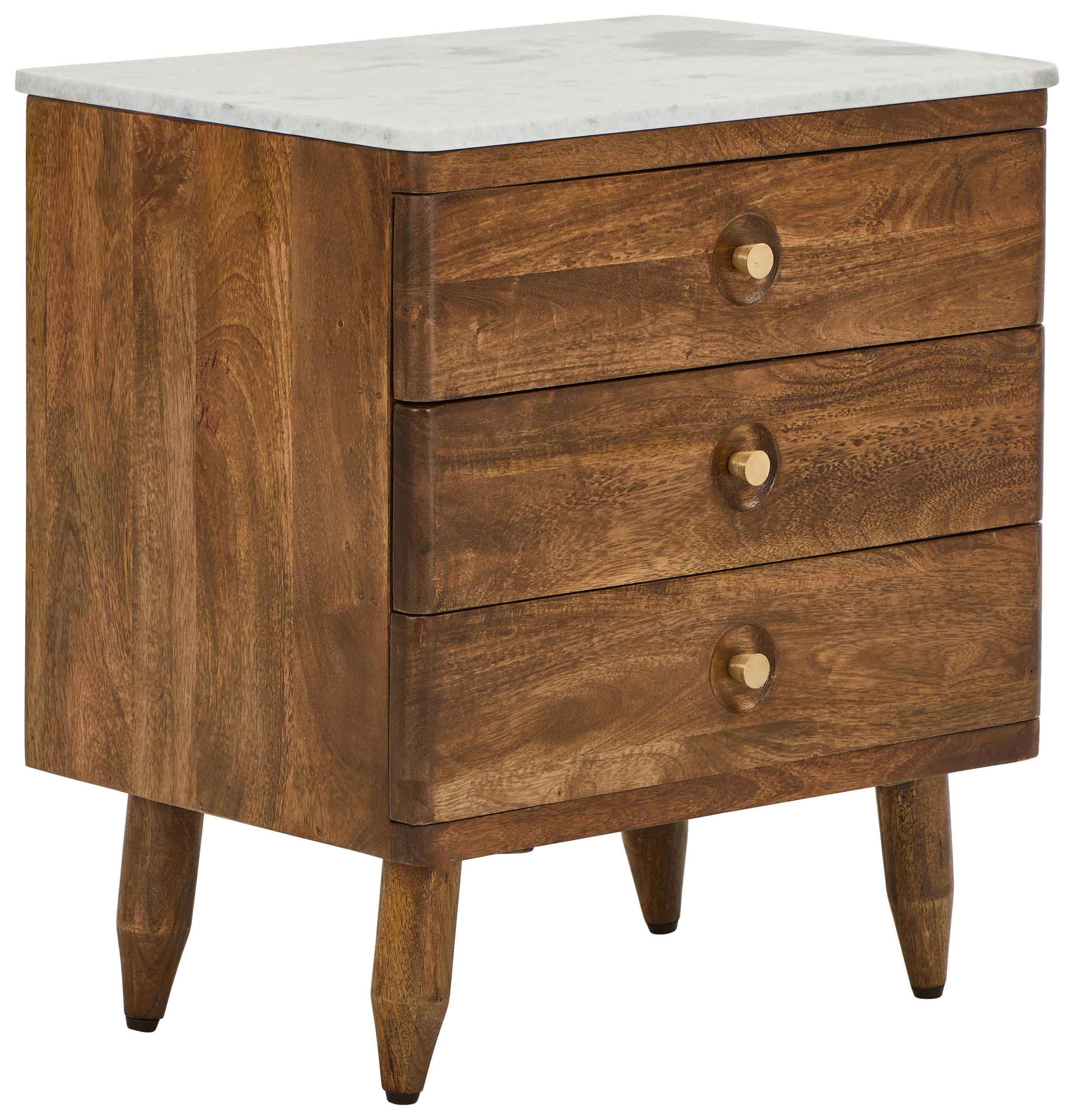 KOMMODE , 55/60/40 cm, 3 Schublade(n)  - Goldfarben/Naturfarben, Design, Holz/Stein (55/60/40cm) - Livetastic