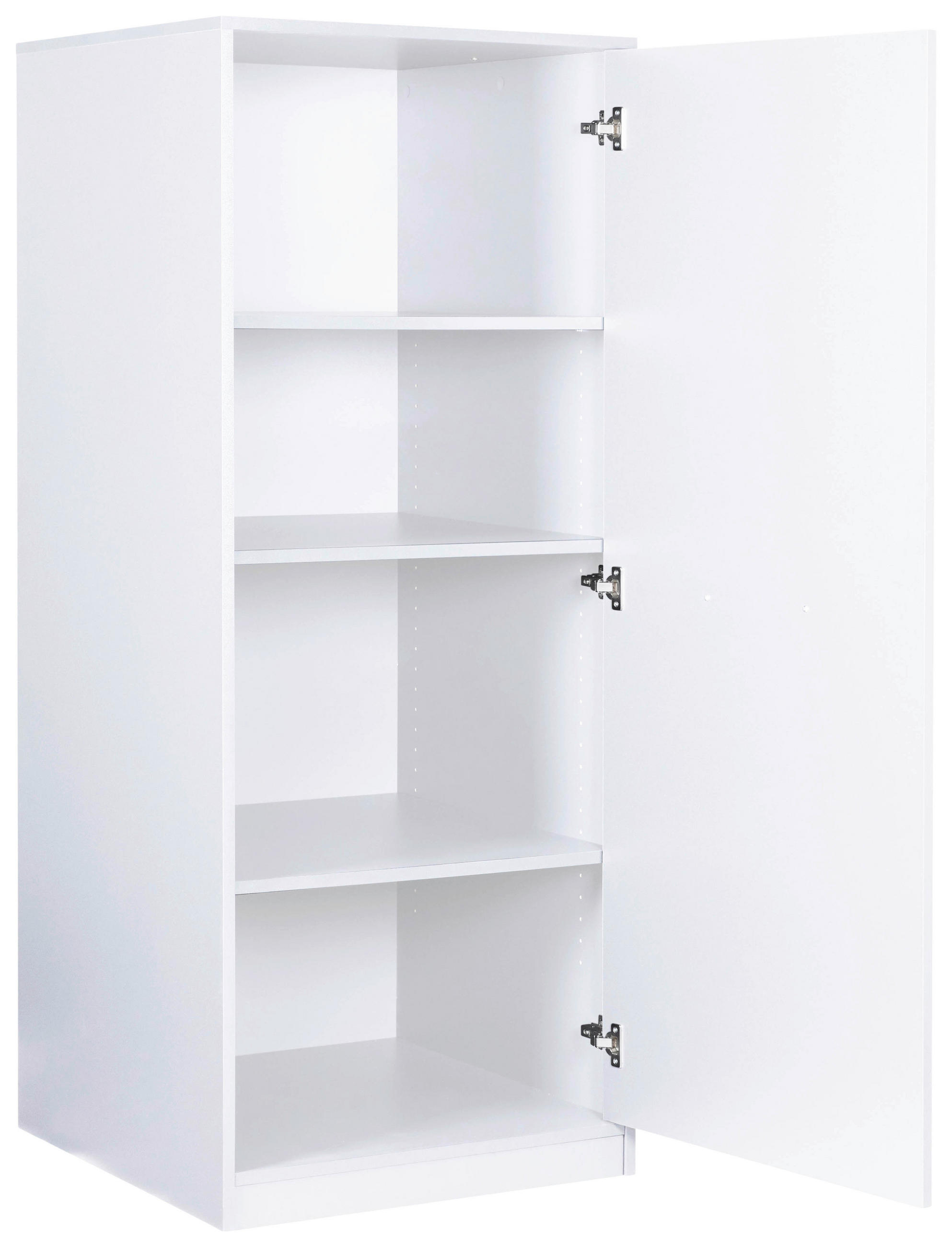 MEHRZWECKSCHRANK 67/164/68 cm  in Weiß  - Silberfarben/Weiß, MODERN, Holzwerkstoff/Metall (67/164/68cm) - home24