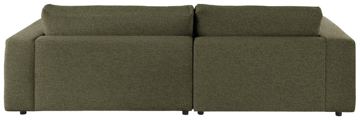 ECKSOFA in Flachgewebe Olivgrün  - Schwarz/Olivgrün, Design, Kunststoff/Textil (190/270cm) - Lomoco