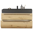 WASCHTISCHKOMBI 121 cm  - Alteiche/Schwarz, MODERN, Holz/Keramik (121cm) - Dieter Knoll