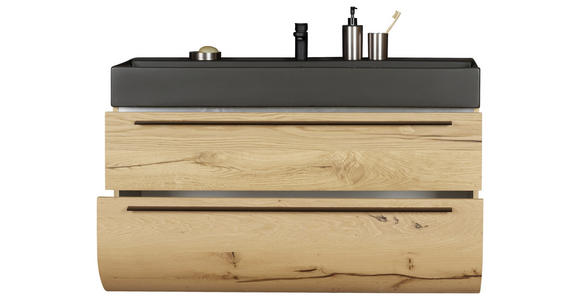 WASCHTISCHKOMBI 121 cm  - Alteiche/Schwarz, MODERN, Holz/Keramik (121cm) - Dieter Knoll