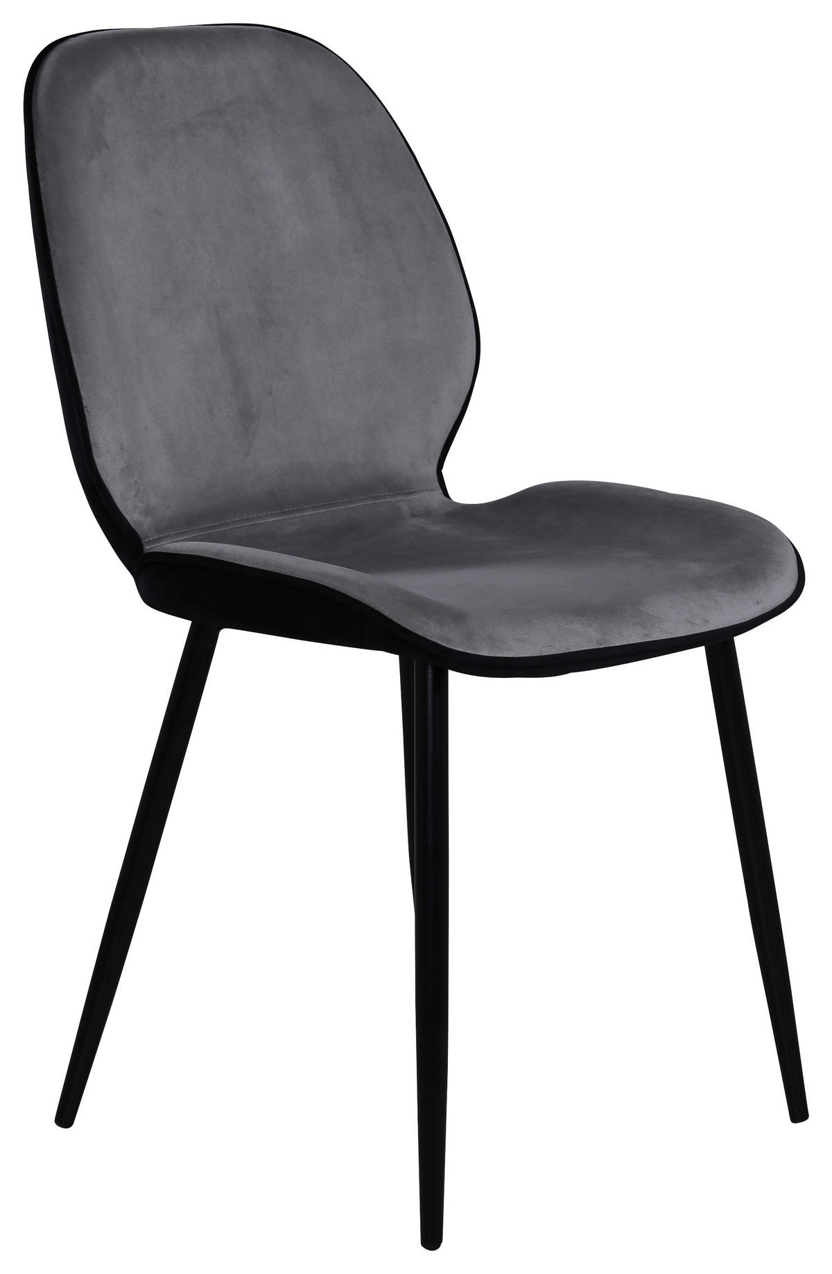 STOLSET 2 styck stål sammet  - ljusgrå/svart, Design, metall/textil (47/89/57cm) - Livetastic