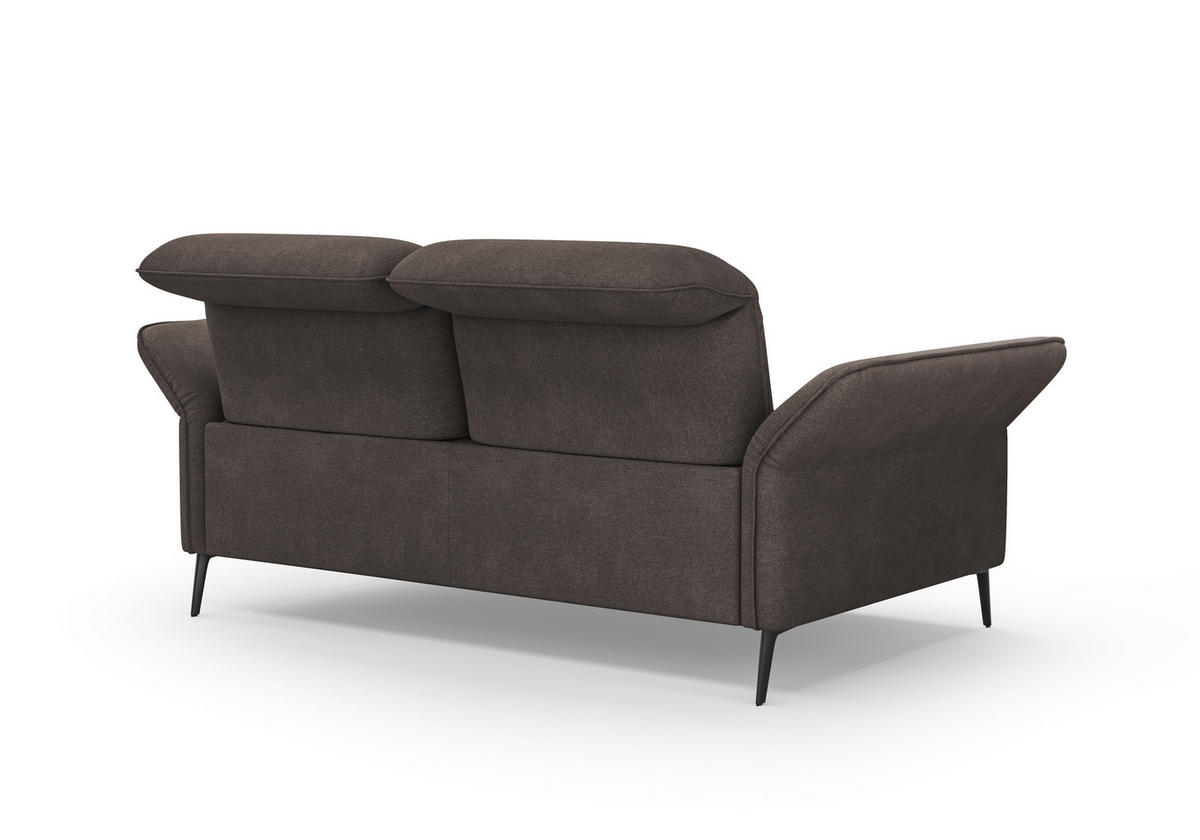 2,5-SITZER in Flachgewebe Graphitfarben  - Schwarz/Graphitfarben, KONVENTIONELL, Textil/Metall (189/92/123cm) - Sit & More