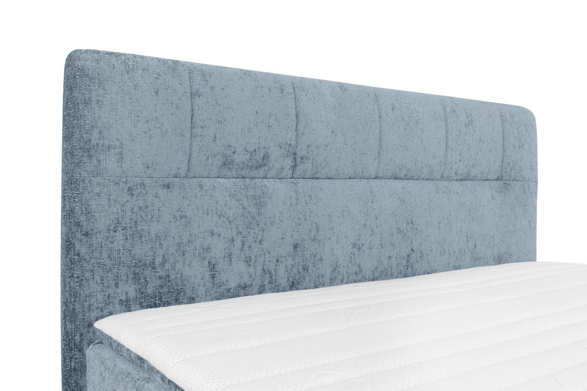BOXSPRINGBETT 160/200 cm  in Hellblau  - Schwarz/Hellblau, Design, Textil/Metall (160/200cm) - Esposa