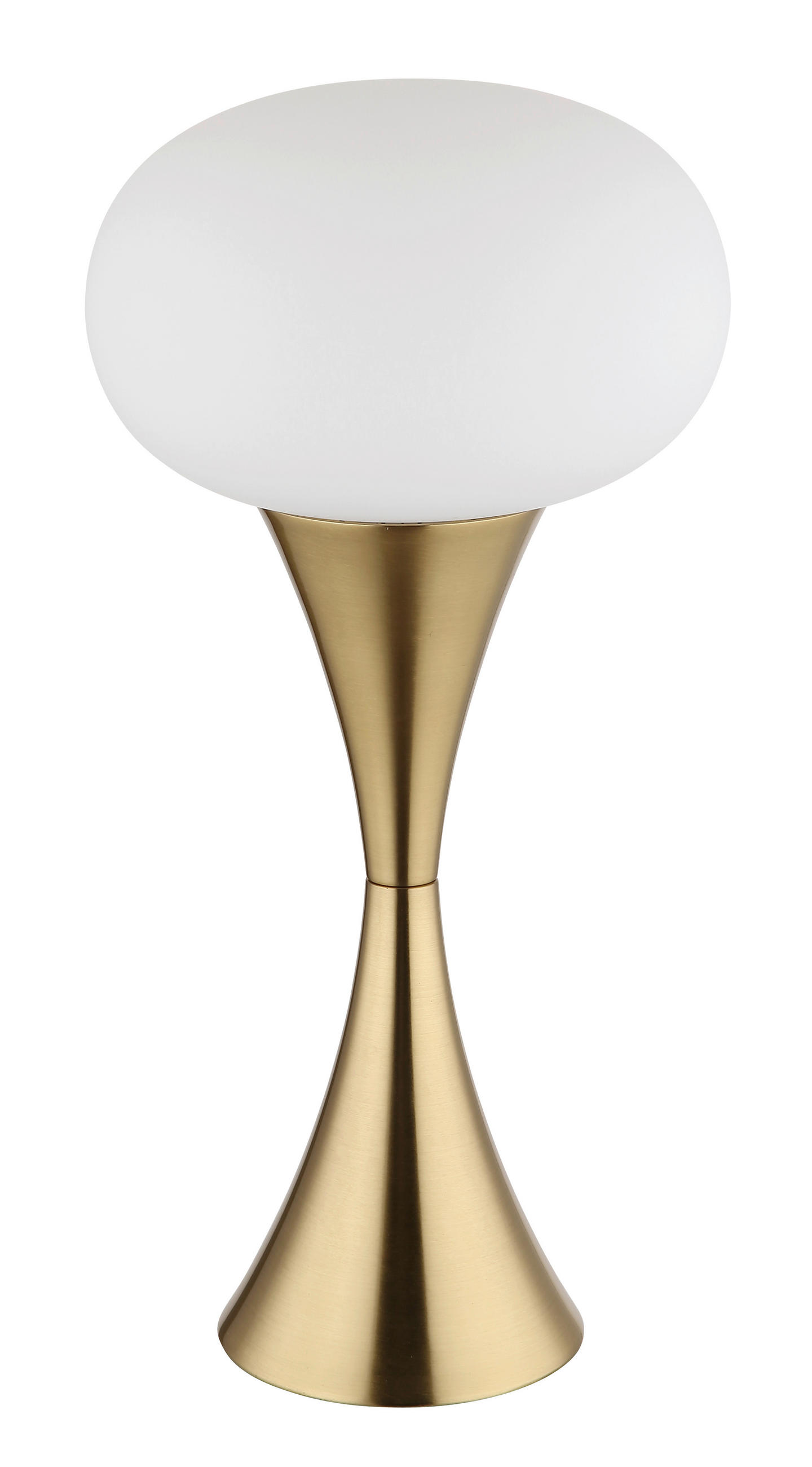 TISCHLEUCHTE - Messingfarben/Opal, Design, Glas/Kunststoff (18/36,9cm) - Globo