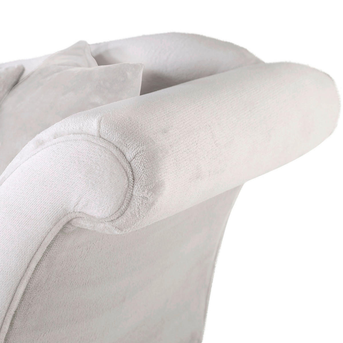 SESSEL Plüsch Weiß    - Schwarz/Weiß, Design, Textil/Metall (138/83/85cm) - Ambia Home