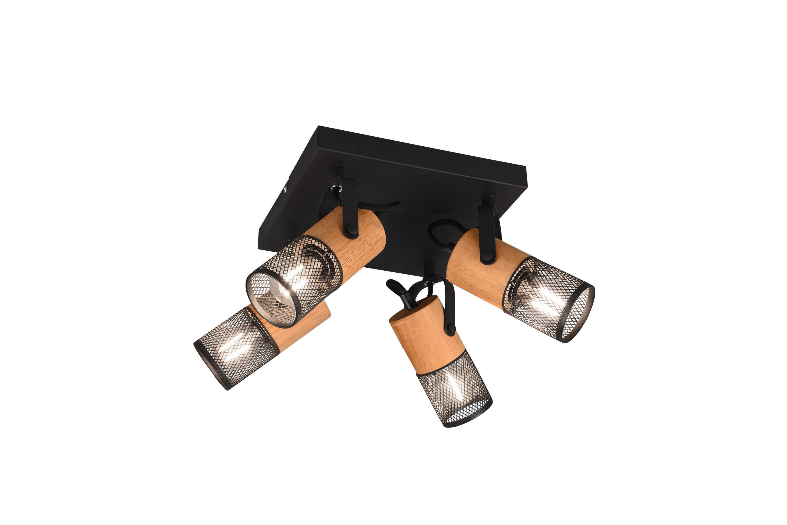 PROIECTOR - negru, Natur, lemn/metal (22,00/19,5/22,00cm)