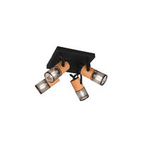 PROIECTOR - negru, Natur, lemn/metal (22,00/19,5/22,00cm)
