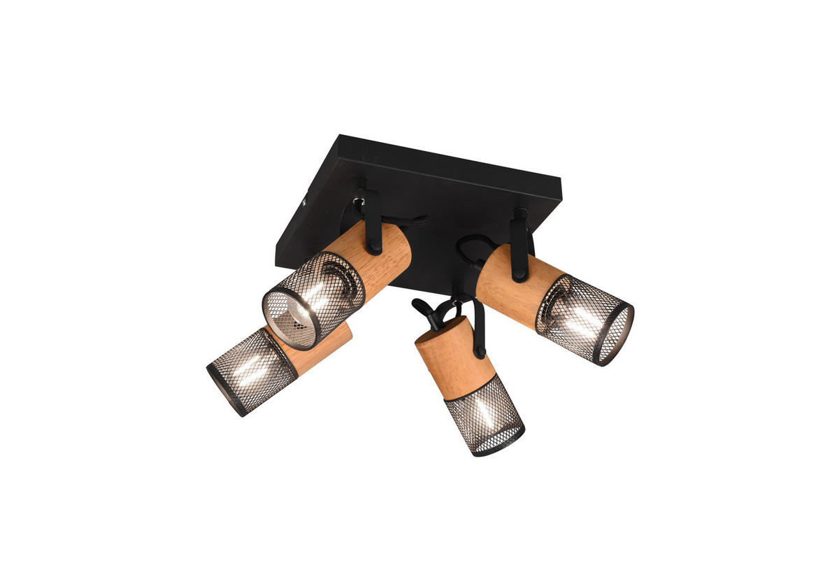 PROIECTOR - negru, Natur, lemn/metal (22,00/19,5/22,00cm)