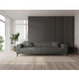 BIGSOFA Webstoff Dunkelgrau  - Dunkelgrau/Schwarz, KONVENTIONELL, Textil/Metall (280/80/110cm) - Carryhome
