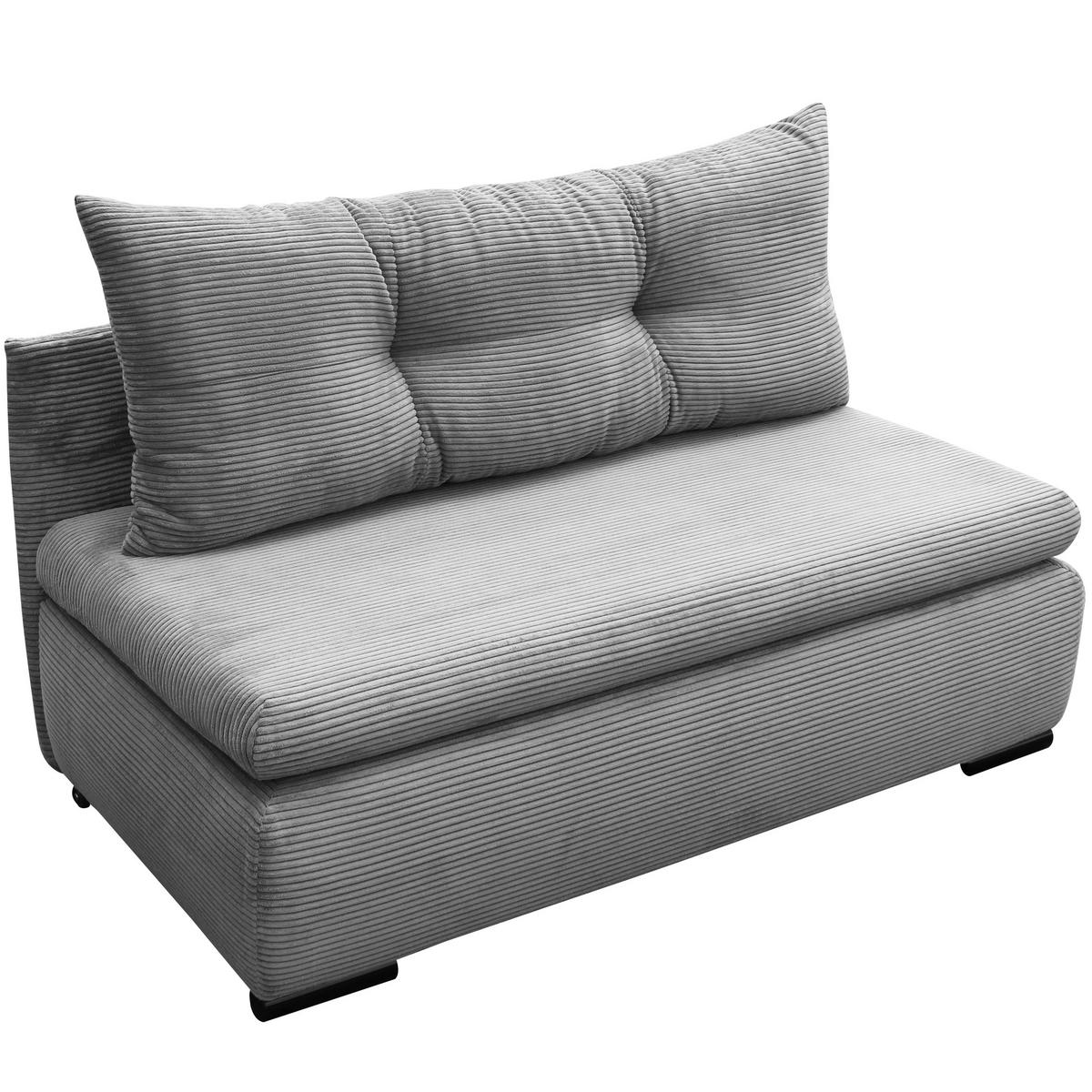 SCHLAFSOFA Cord Hellgrau  - Hellgrau/Schwarz, Design, Kunststoff/Textil (154/93/85cm) - MID.YOU