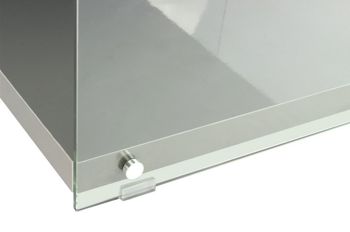 BEISTELLTISCH in Holz, Glas 120/45/60 cm  - Grau, Design, Glas/Holz (120/45/60cm) - Kayoom