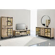 SIDEBOARD  175/90/42 cm 3 Schublade(n)  - Graubraun/Schwarz, LIFESTYLE, Glas/Holz (175/90/42cm) - Landscape