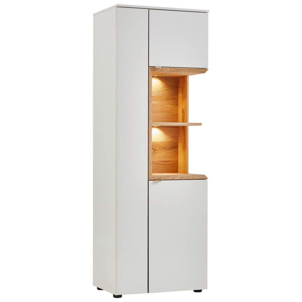 Thumbnail - Venjakob Vitrine, Weiß, Eiche, Metall, Eiche, furniert, 5 Fächer, 60x173x43 cm, Goldenes M, Made in Germany, Dgm, DGM-Em...