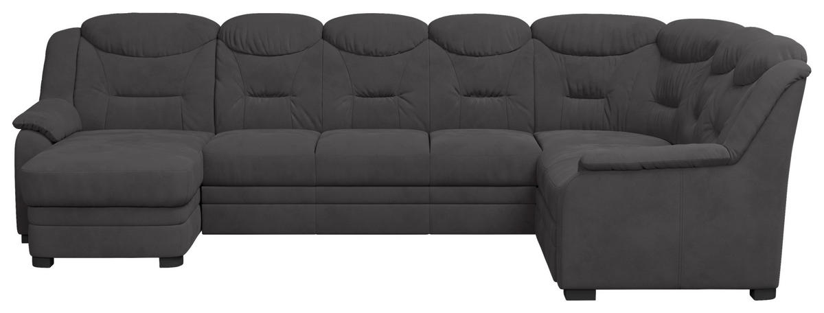 WOHNLANDSCHAFT  in Mikrofaser Anthrazit  - Anthrazit/Schwarz, Basics, Kunststoff/Textil (330/99/211cm) - MID.YOU