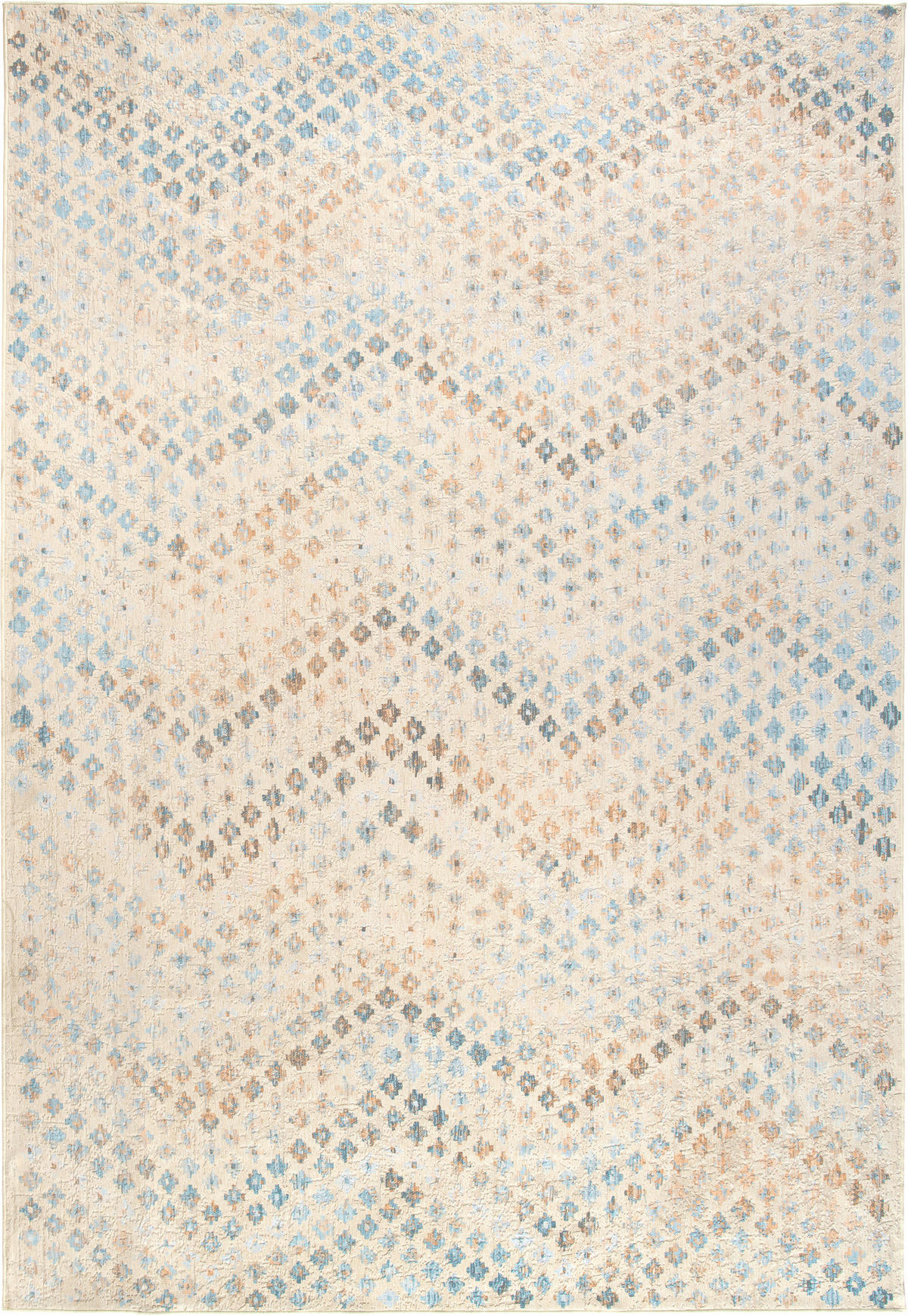 VINTAGE-TEPPICH Ondea Zigira 240/340 cm  in Creme, Pastellblau, Cognac  - Pastellblau/Cognac, Trend, Kunststoff/Textil (240/340cm) - Lindorug