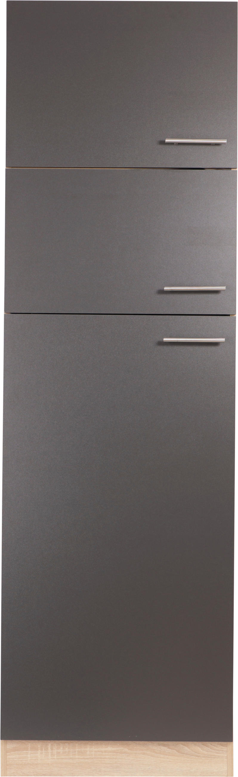 GERÄTEUMBAUSCHRANK 60/200/60 cm  in Grau, Eichefarben  - Eichefarben/Silberfarben, Basics, Holzwerkstoff/Metall (60/200/60cm) - Respekta